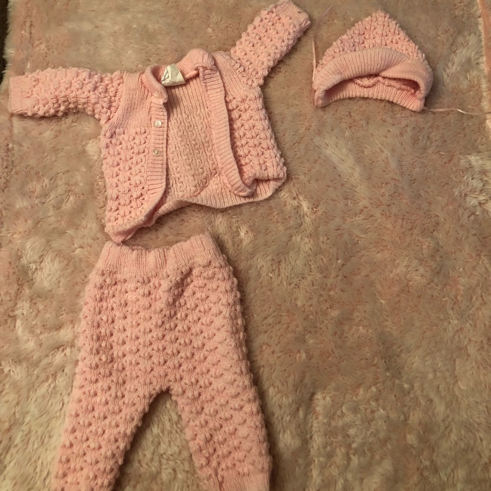 Knitted baby girl set
